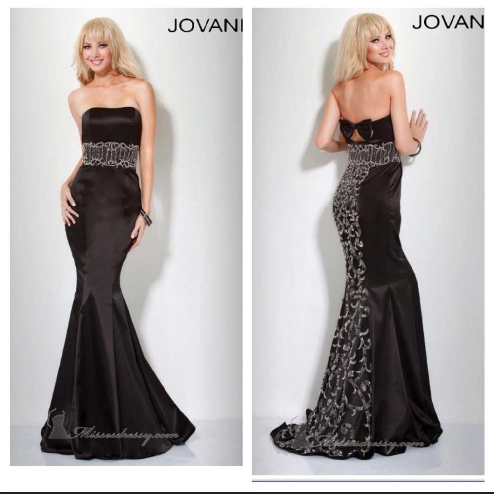 JOVANI all black strapless prom/ball gown